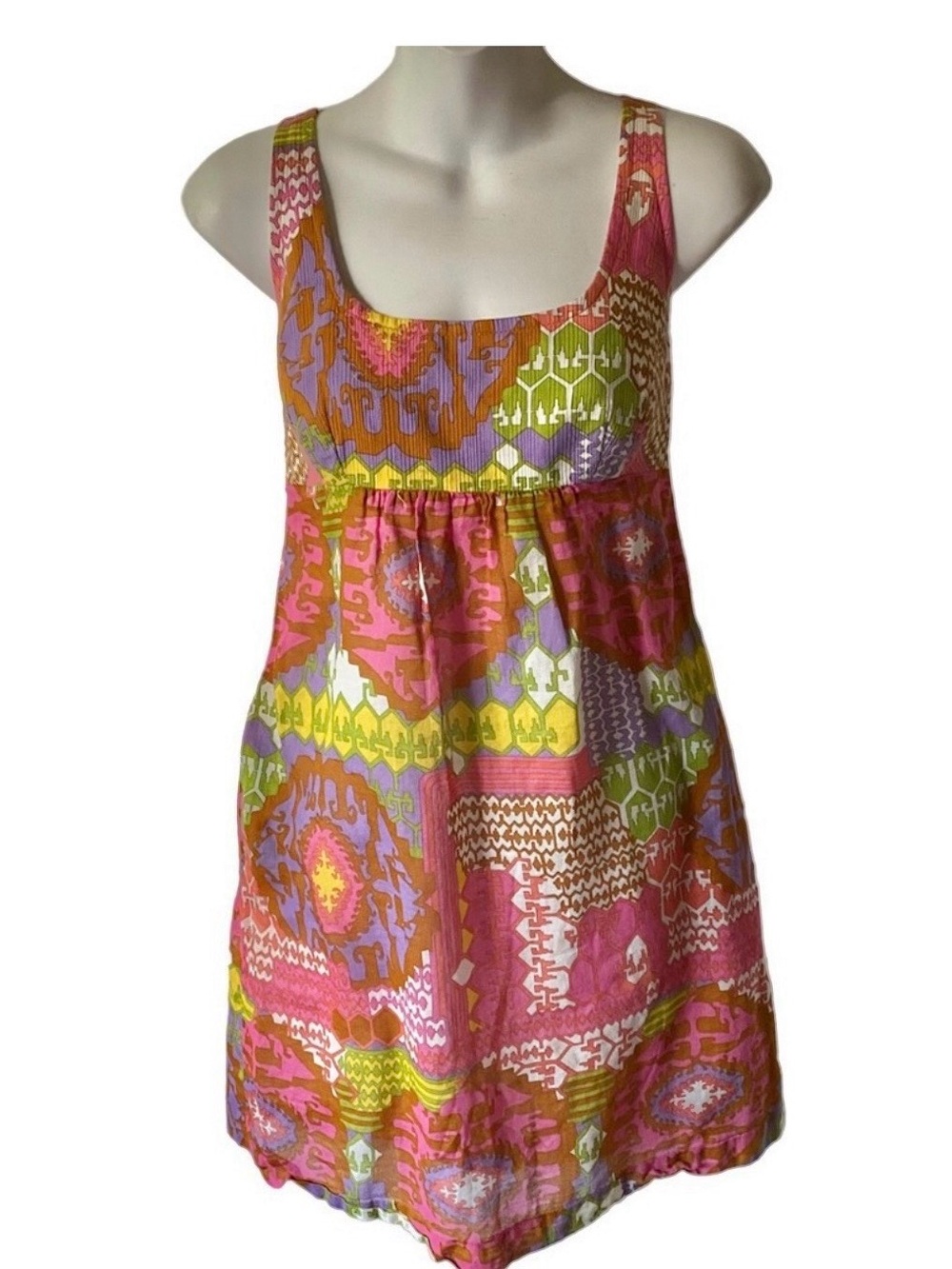 Trina Turk Maximalist Y2K vintage neon print mini sheath designer dress 8